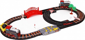 Железная дорога - Останови крушение! с 2-мя стрелками, механизмом остановки и семафором (Yako, 6804L)